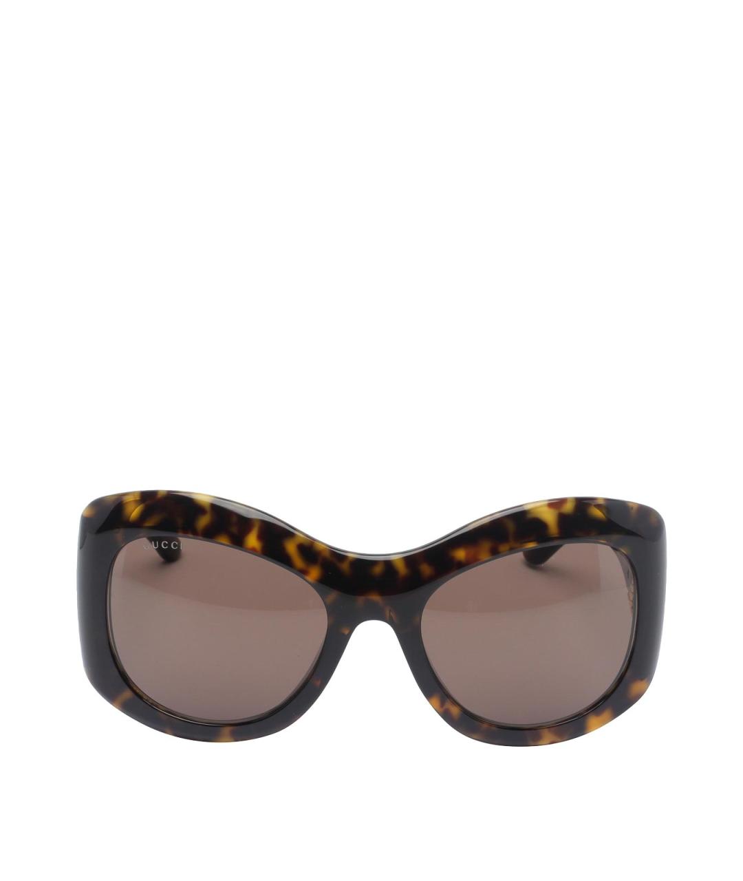 GUCCI Коричневые пластиковые солнцезащитные очки, фото 1