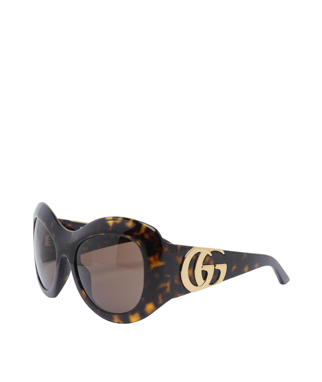 GUCCI Коричневые пластиковые солнцезащитные очки, фото 4