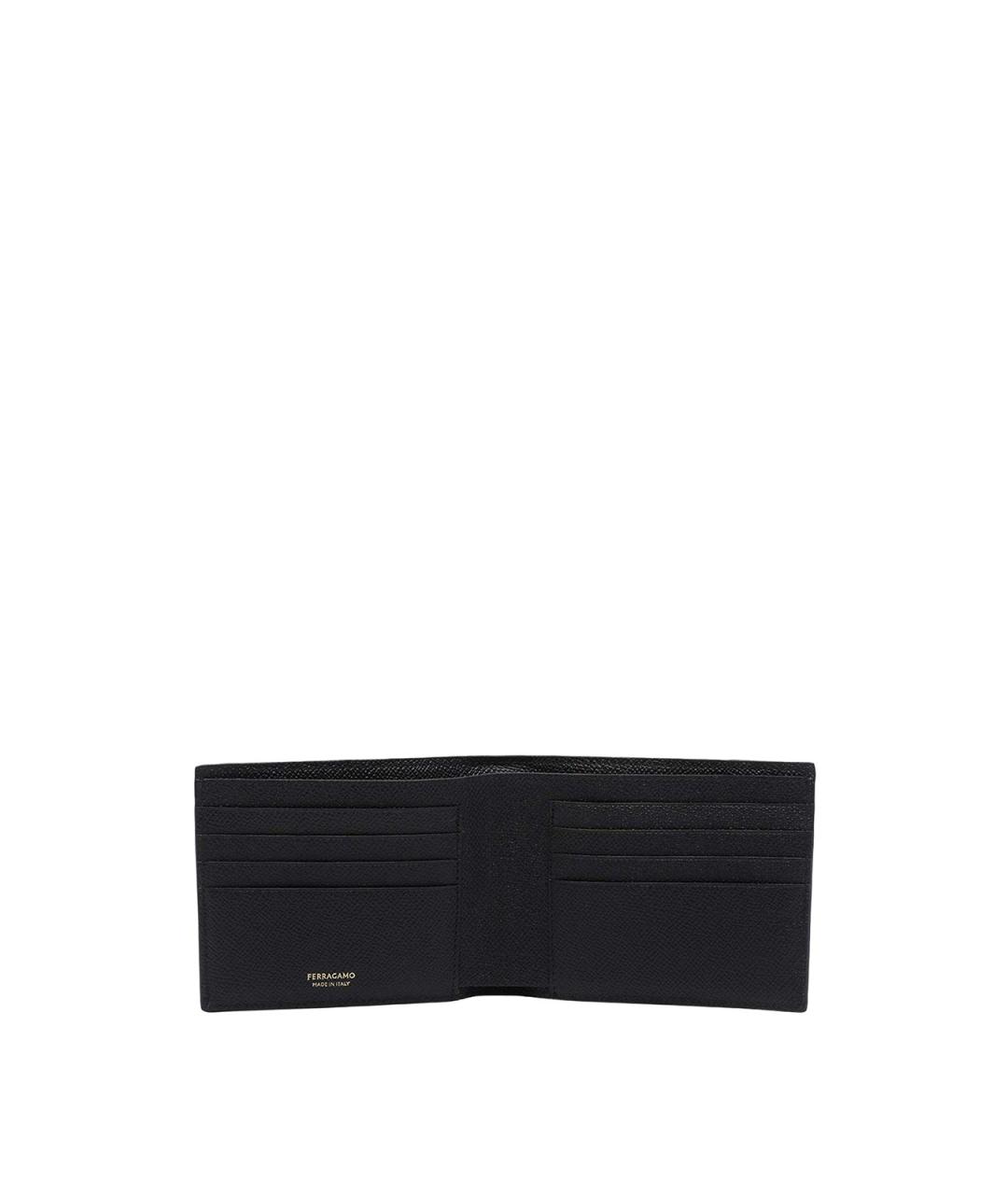 FERRAGAMO Черный кожаный кошелек, фото 2