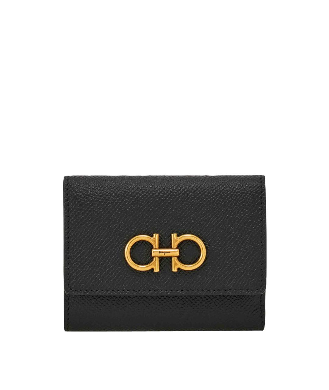 FERRAGAMO Черный кожаный кошелек, фото 3
