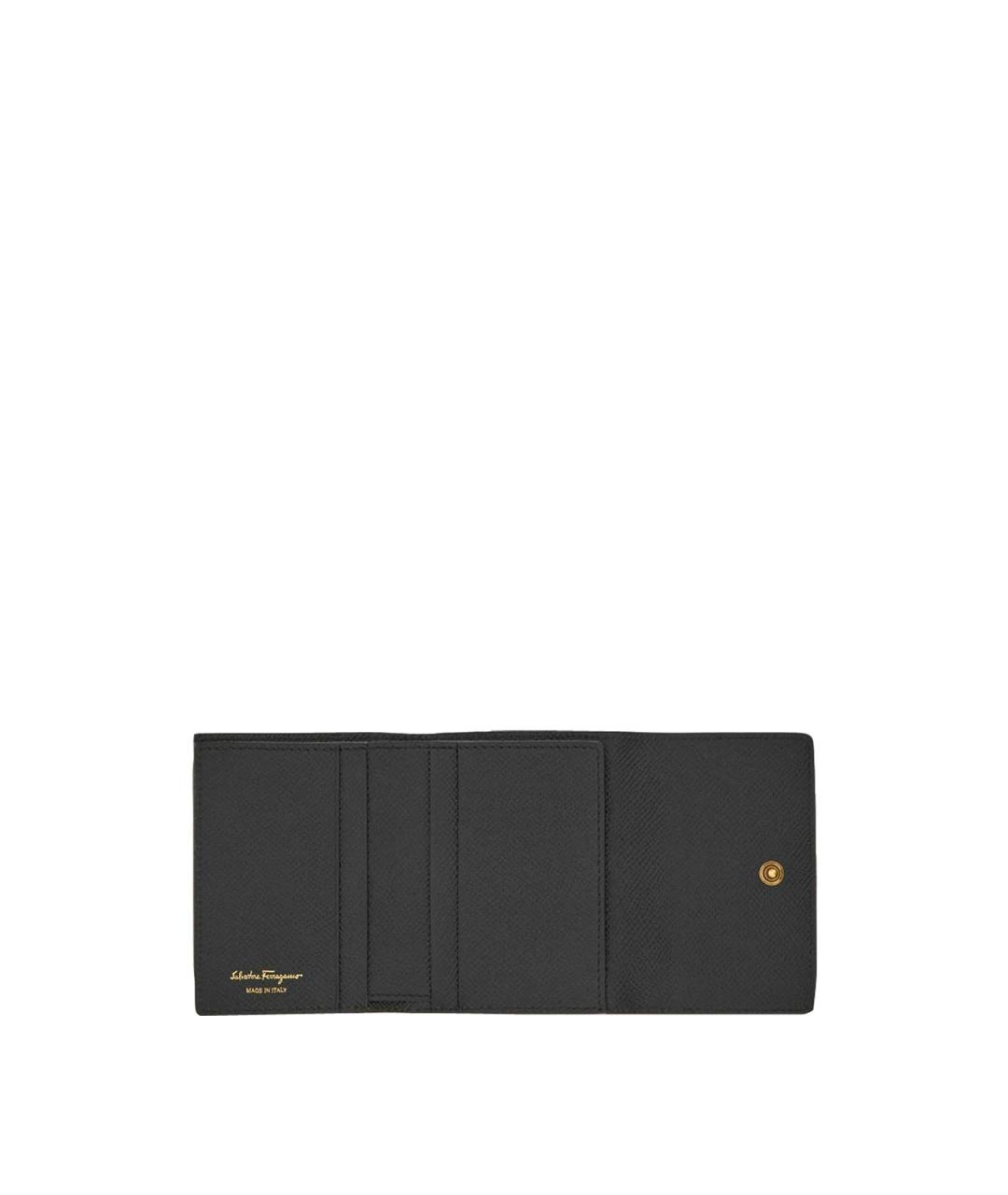 FERRAGAMO Черный кожаный кошелек, фото 2