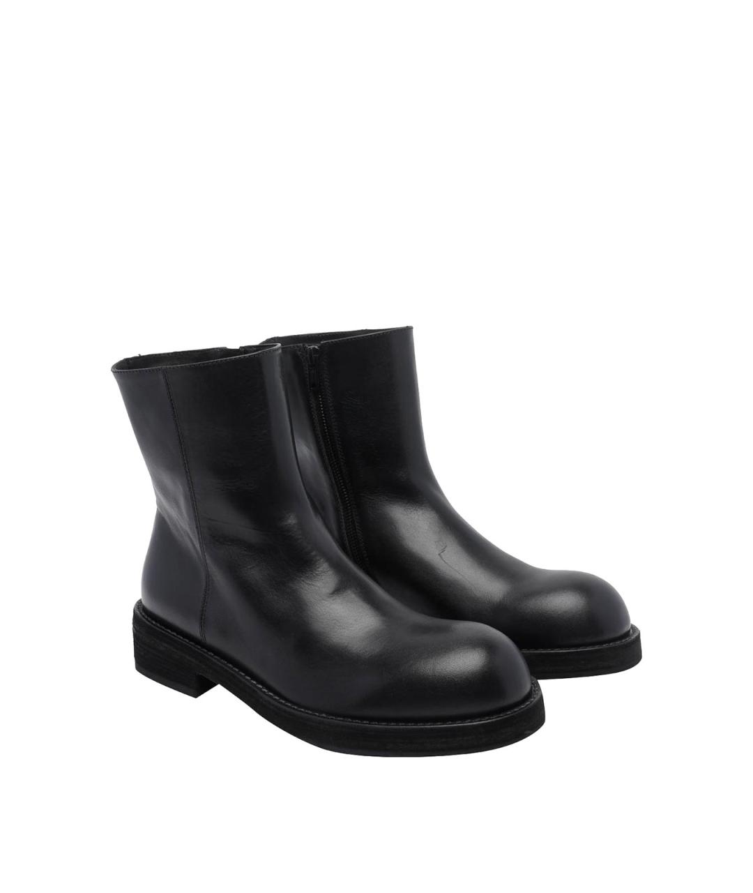 ANN DEMEULEMEESTER Черные кожаные высокие ботинки, фото 2