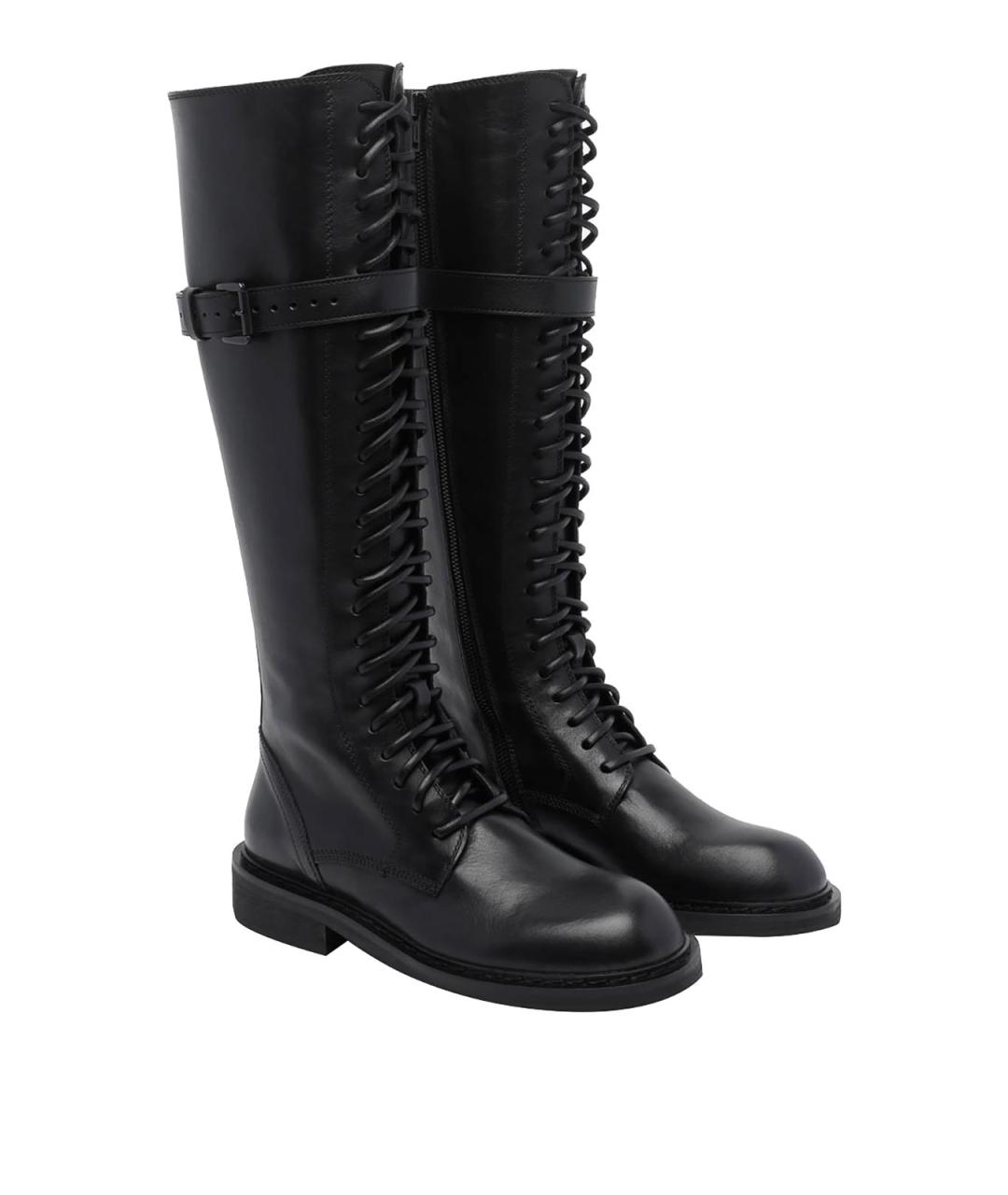 ANN DEMEULEMEESTER Черные кожаные сапоги, фото 2