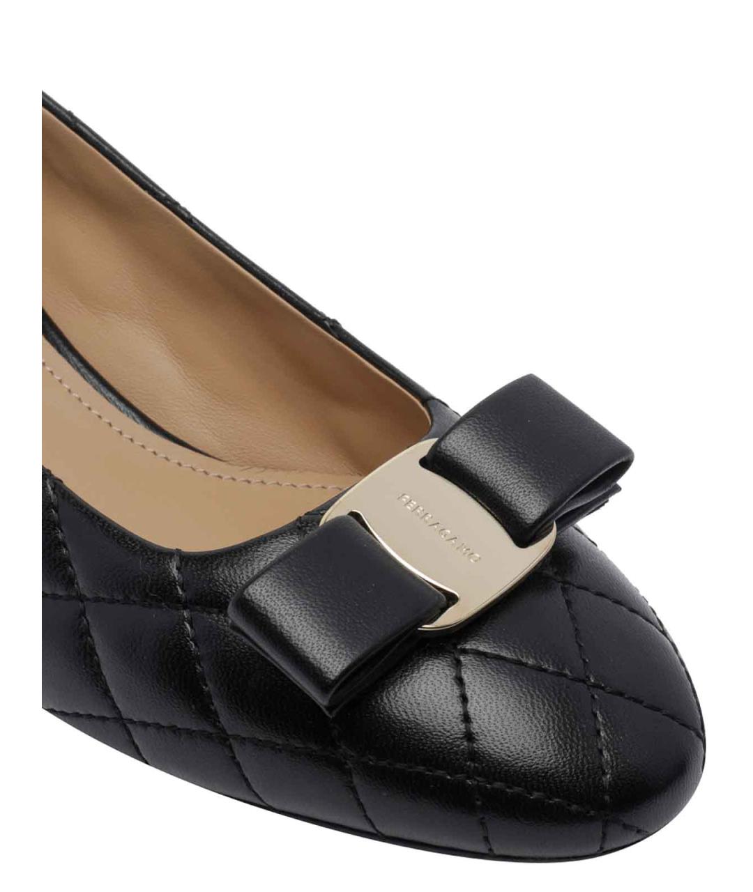 FERRAGAMO Черные кожаные туфли, фото 4