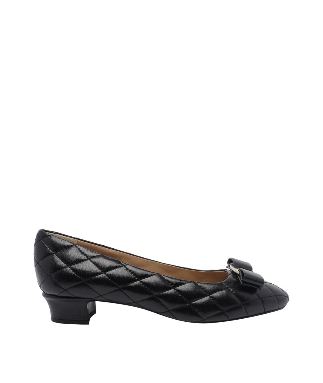 FERRAGAMO Черные кожаные туфли, фото 1