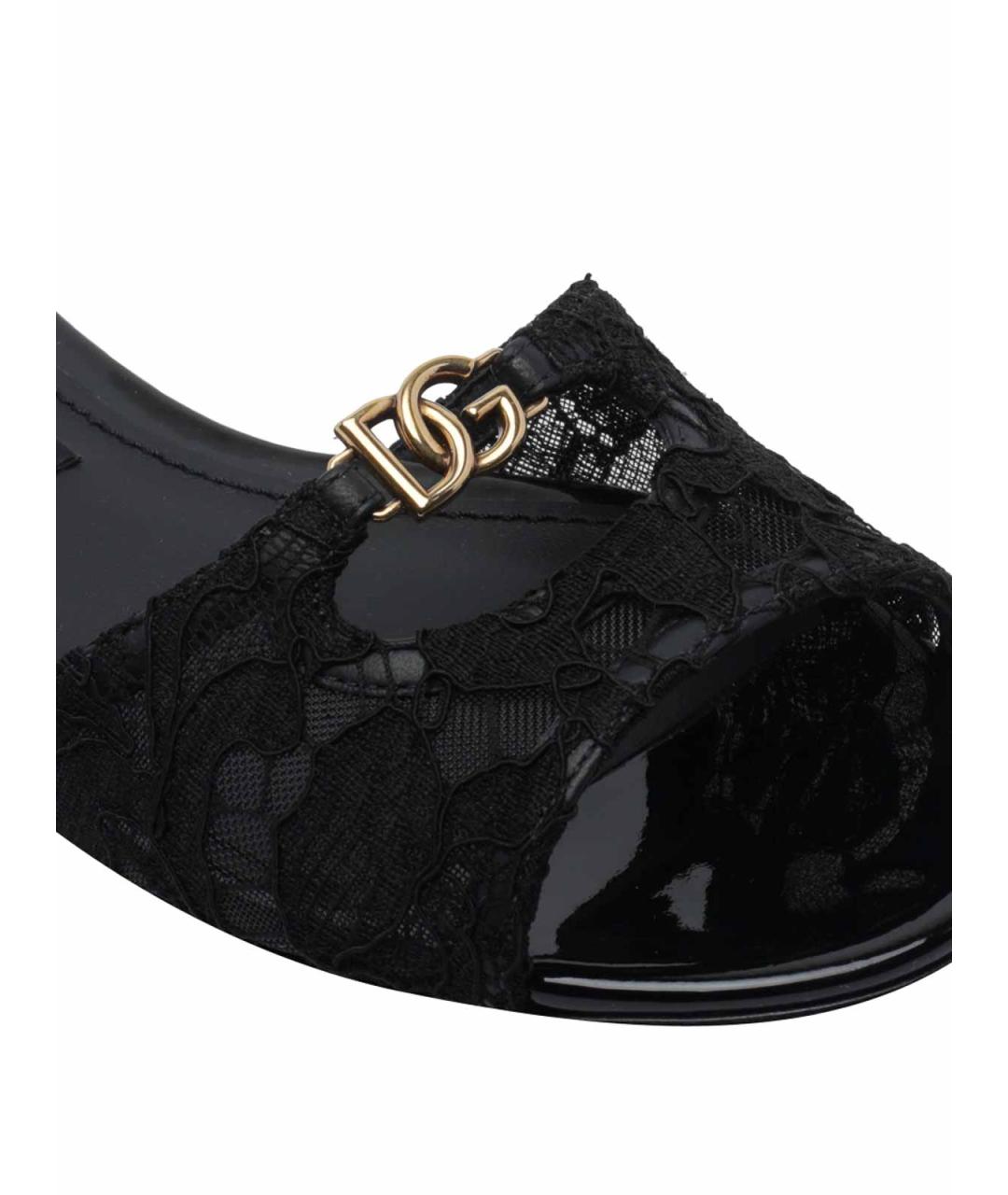 DOLCE&GABBANA Черные кожаные сандалии, фото 4
