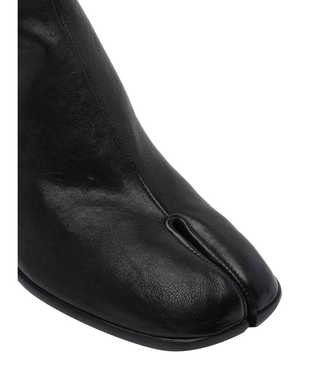 MAISON MARGIELA Черные кожаные высокие ботинки, фото 4
