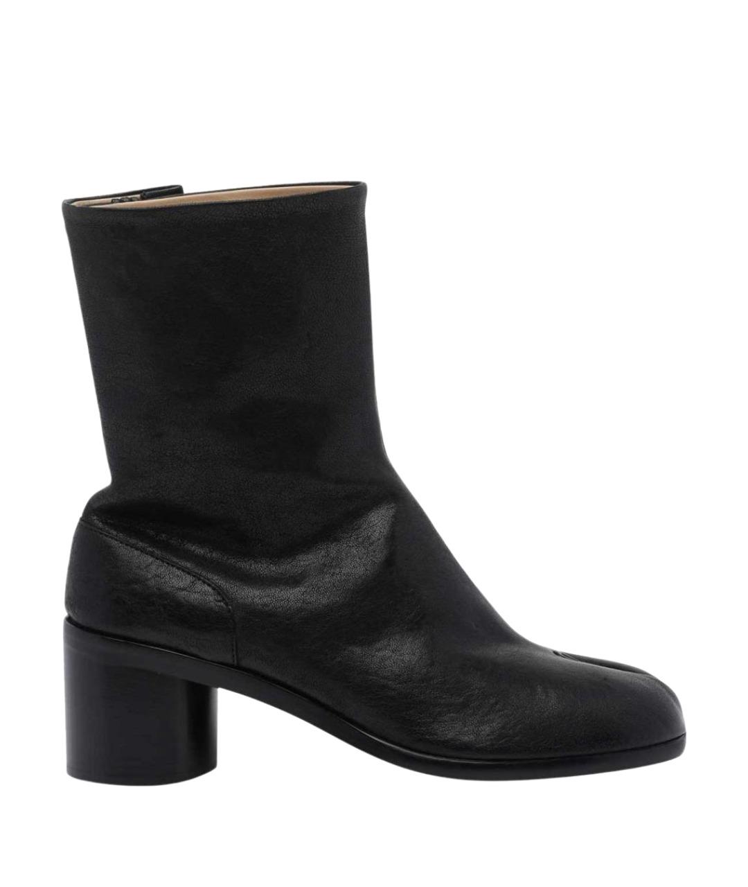 MAISON MARGIELA Черные кожаные высокие ботинки, фото 1