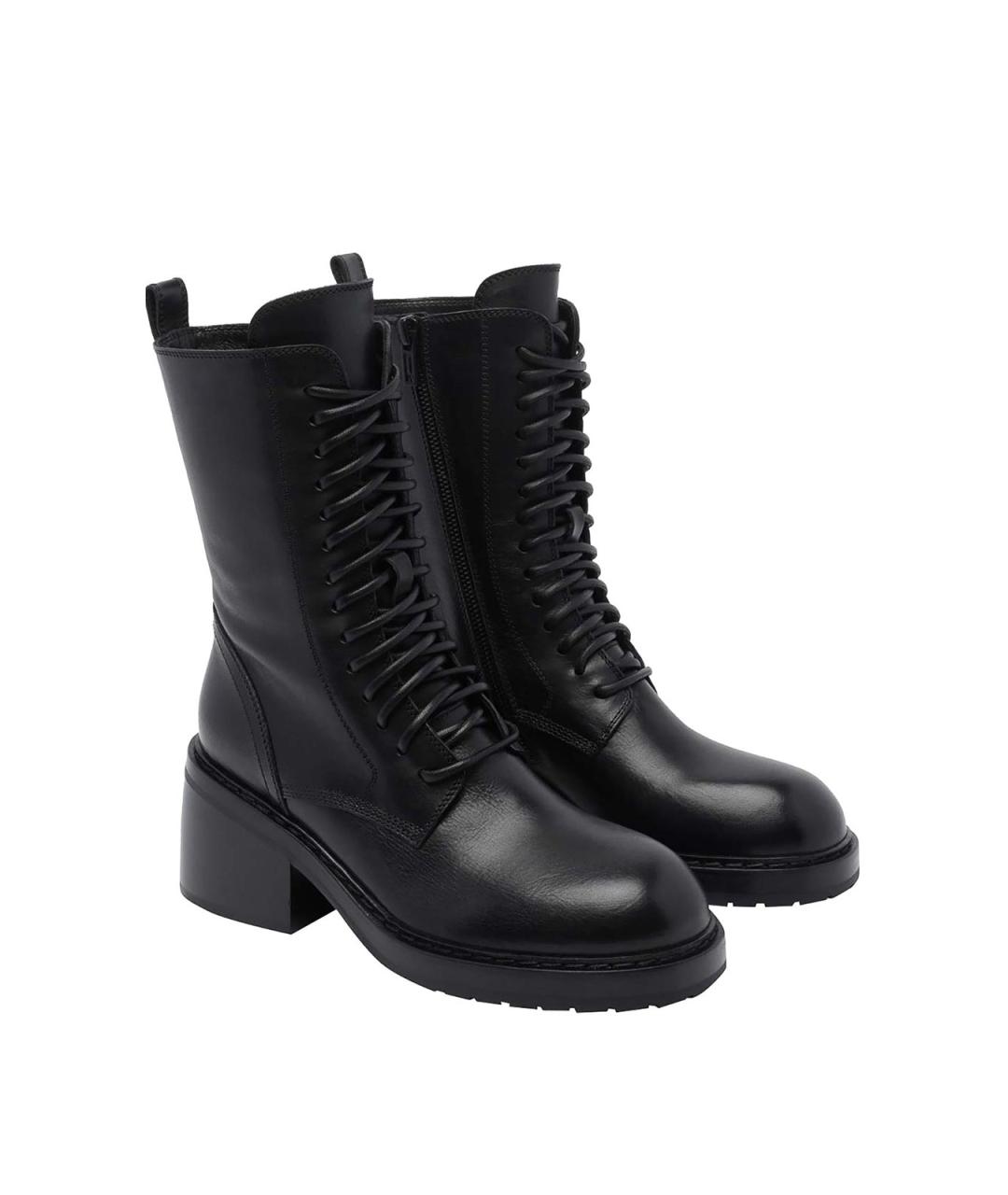 ANN DEMEULEMEESTER Черные кожаные ботинки, фото 2