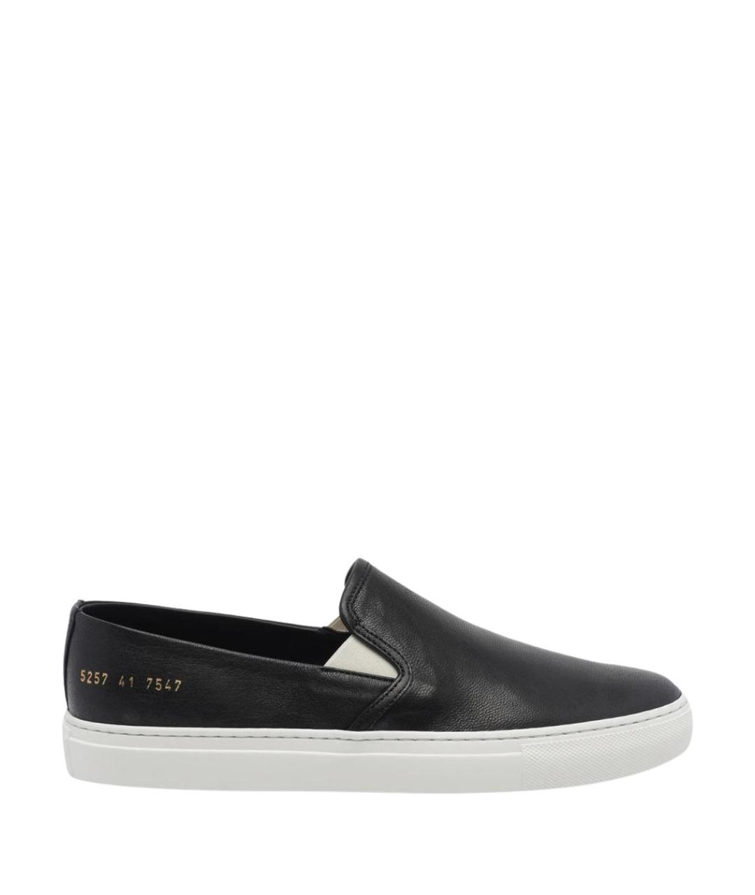 COMMON PROJECTS Черные кожаные слипоны, фото 1