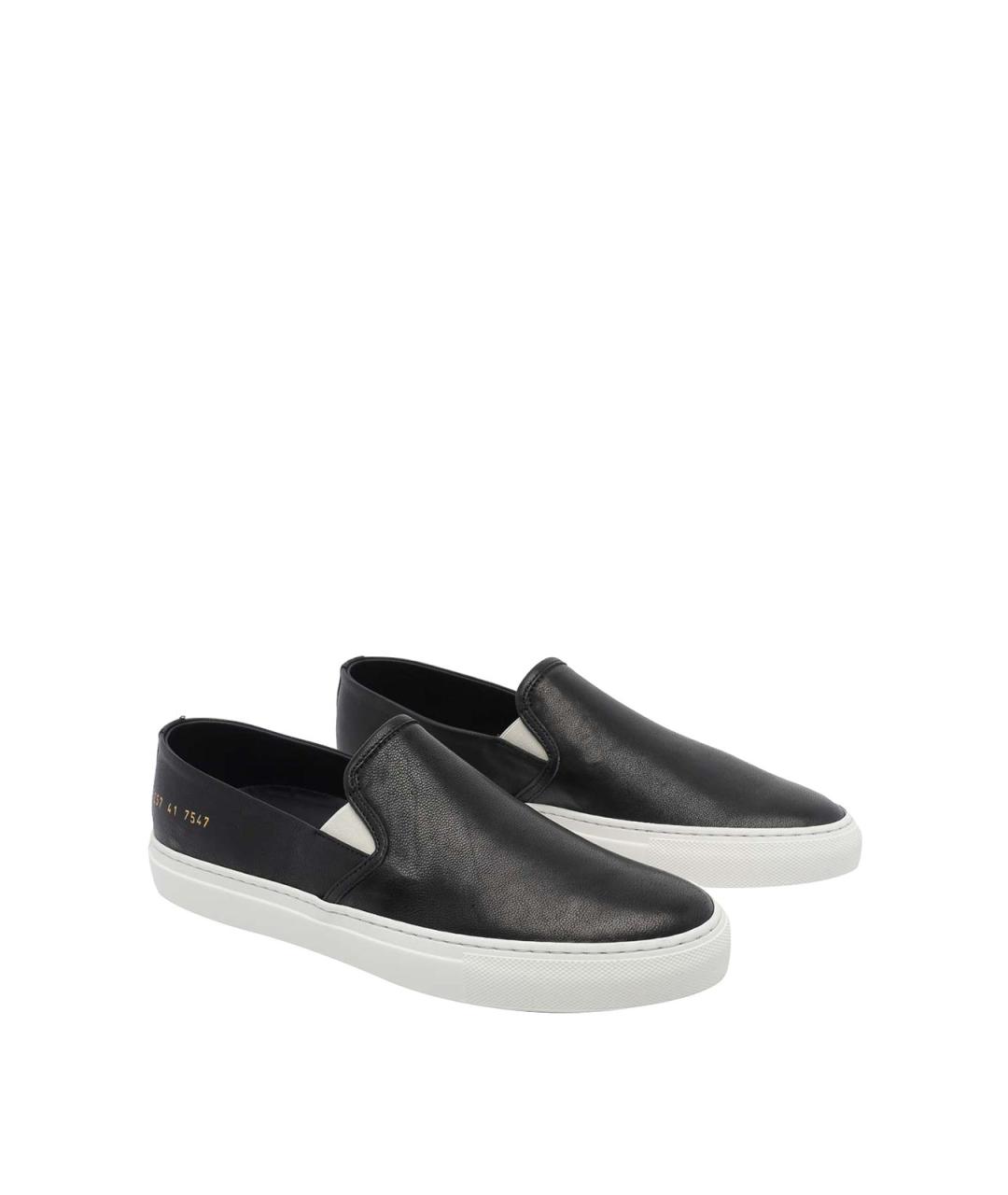 COMMON PROJECTS Черные кожаные слипоны, фото 2