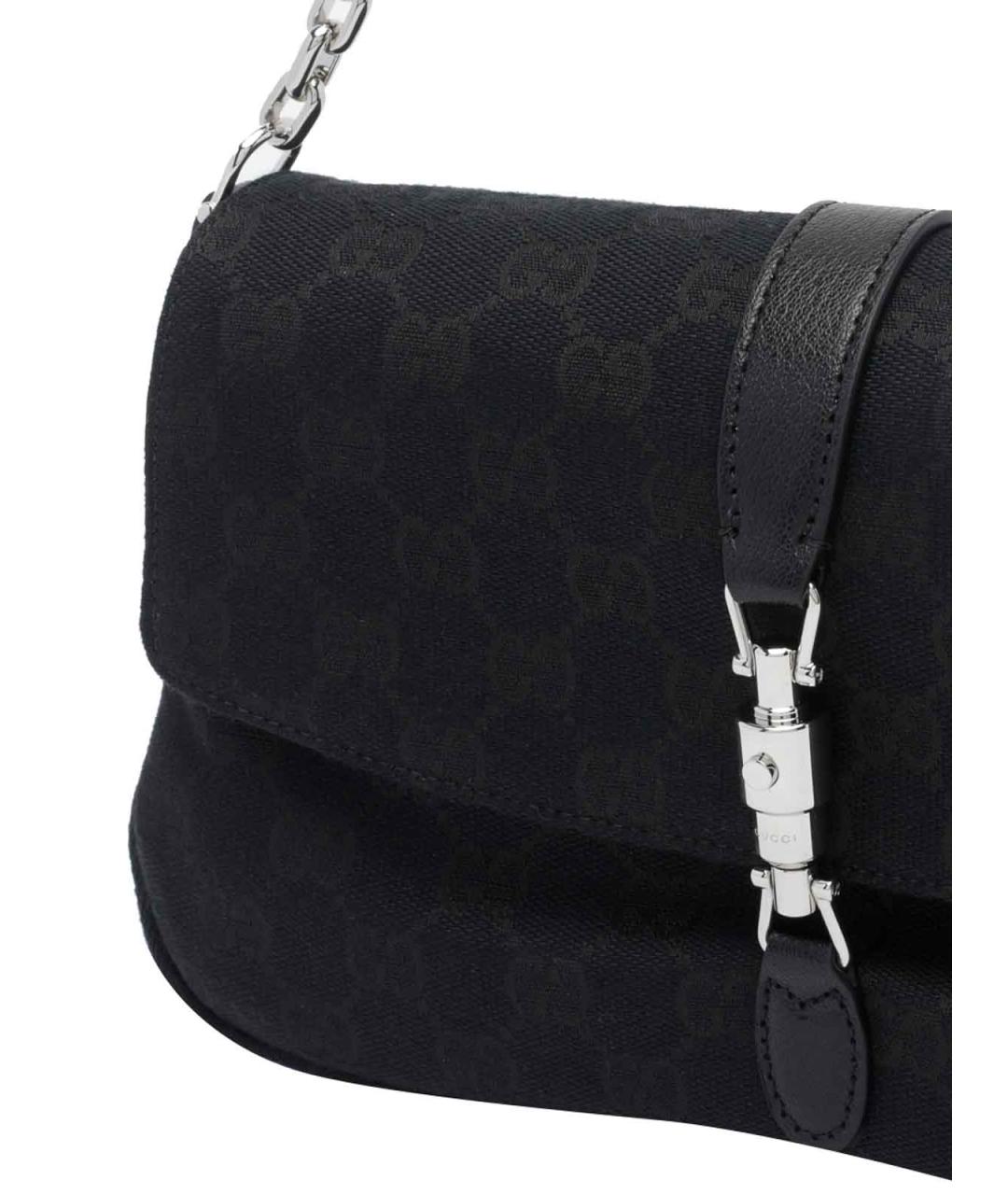 GUCCI Черная сумка через плечо из канвы, фото 4