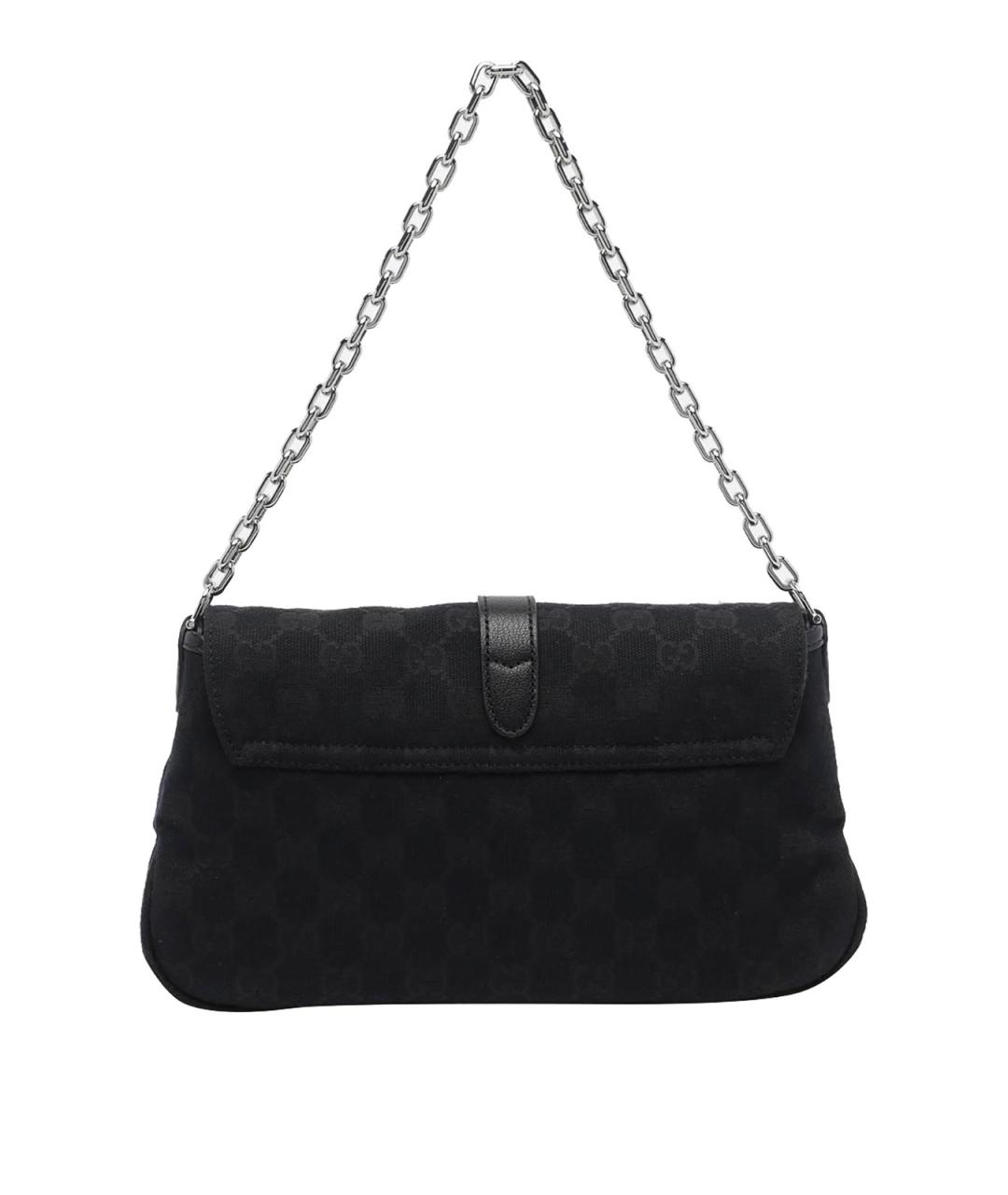 GUCCI Черная сумка через плечо из канвы, фото 3