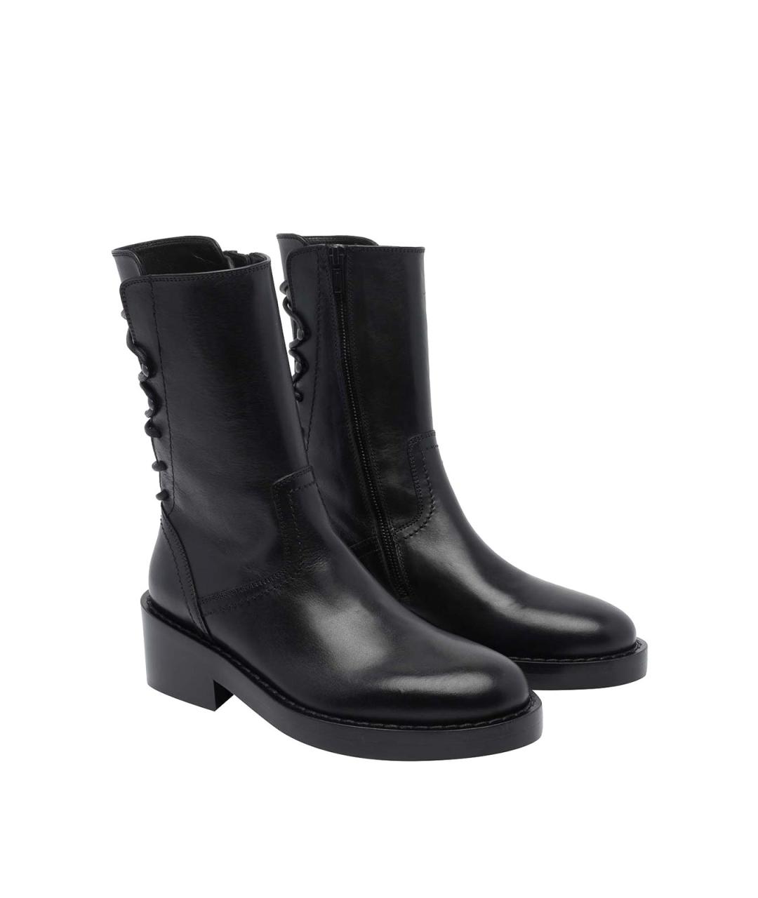 ANN DEMEULEMEESTER Черные кожаные ботинки, фото 2