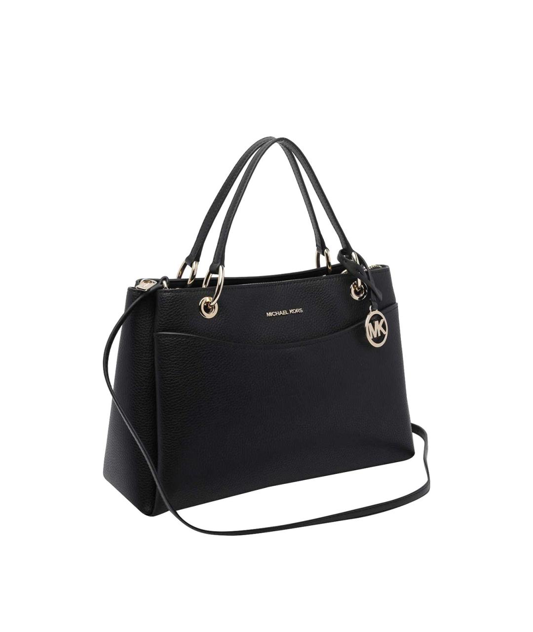 MICHAEL MICHAEL KORS Черная кожаная сумка тоут, фото 2
