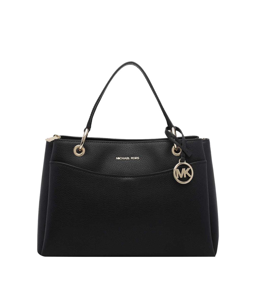 MICHAEL MICHAEL KORS Черная кожаная сумка тоут, фото 1
