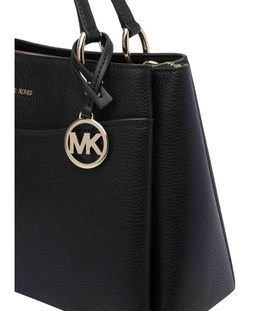 MICHAEL MICHAEL KORS Черная кожаная сумка тоут, фото 4