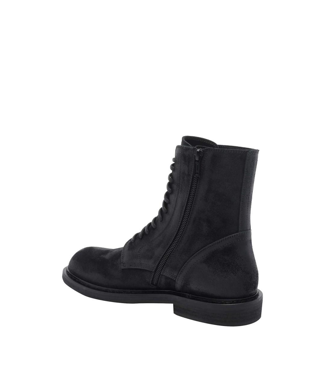 ANN DEMEULEMEESTER Черные замшевые низкие ботинки, фото 4