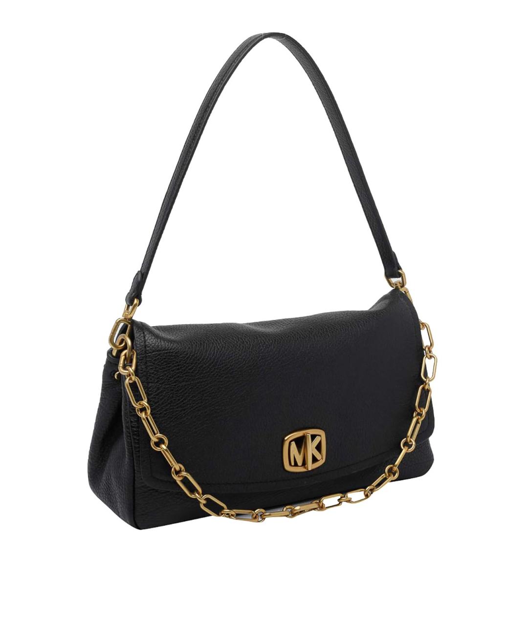MICHAEL MICHAEL KORS Черная кожаная сумка через плечо, фото 2