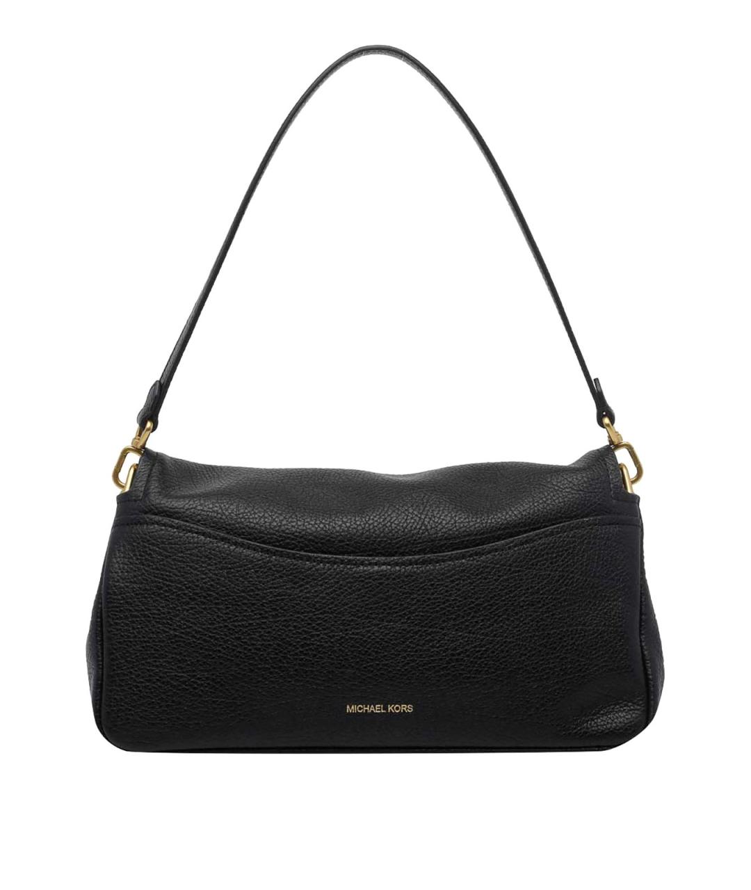 MICHAEL MICHAEL KORS Черная кожаная сумка через плечо, фото 3