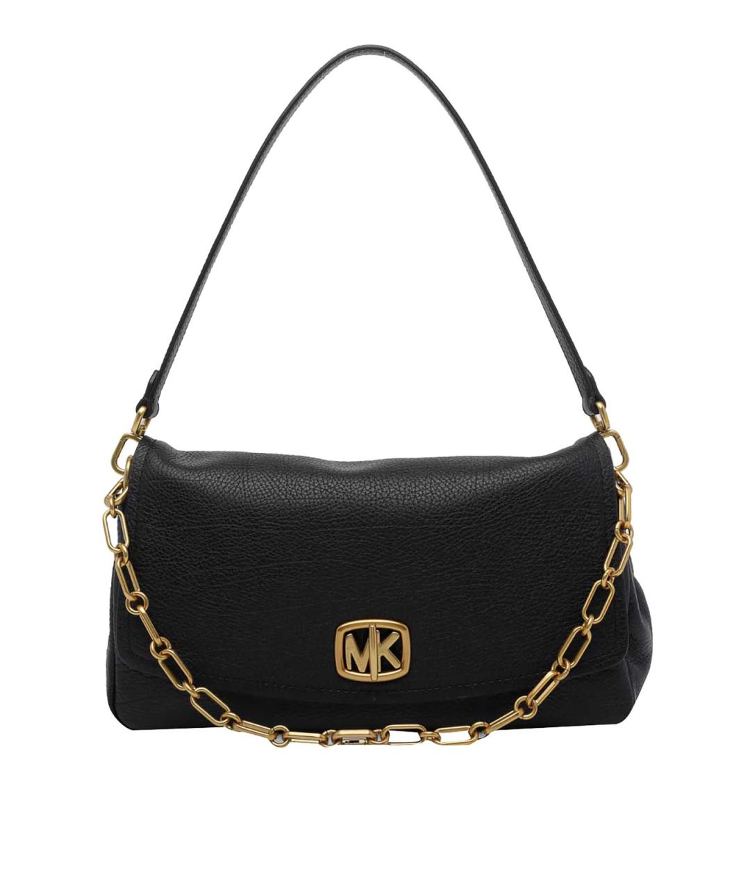 MICHAEL MICHAEL KORS Черная кожаная сумка через плечо, фото 5