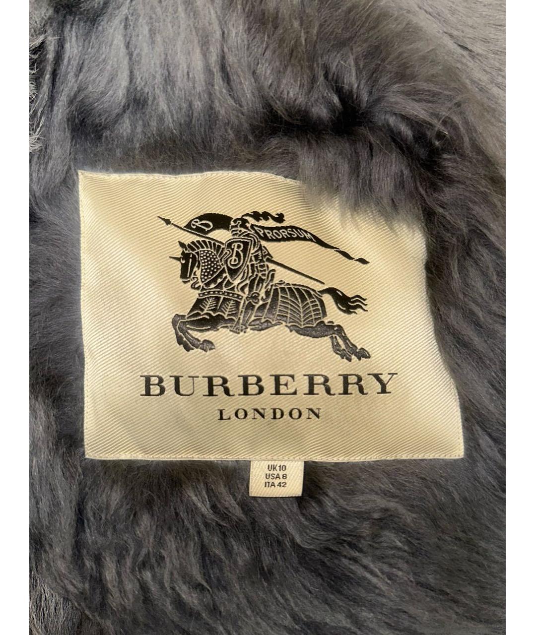 BURBERRY Антрацитовое кожаное пальто, фото 3