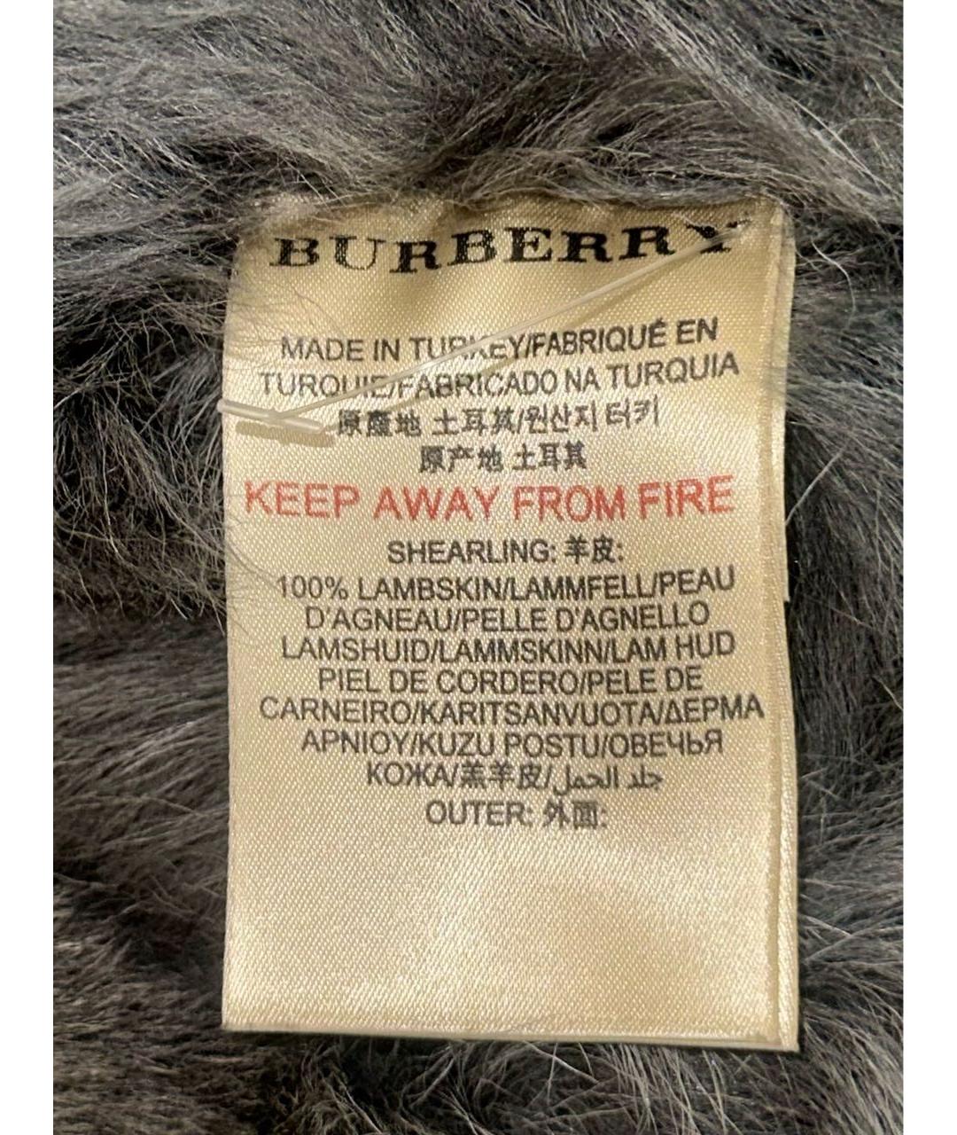 BURBERRY Антрацитовое кожаное пальто, фото 6