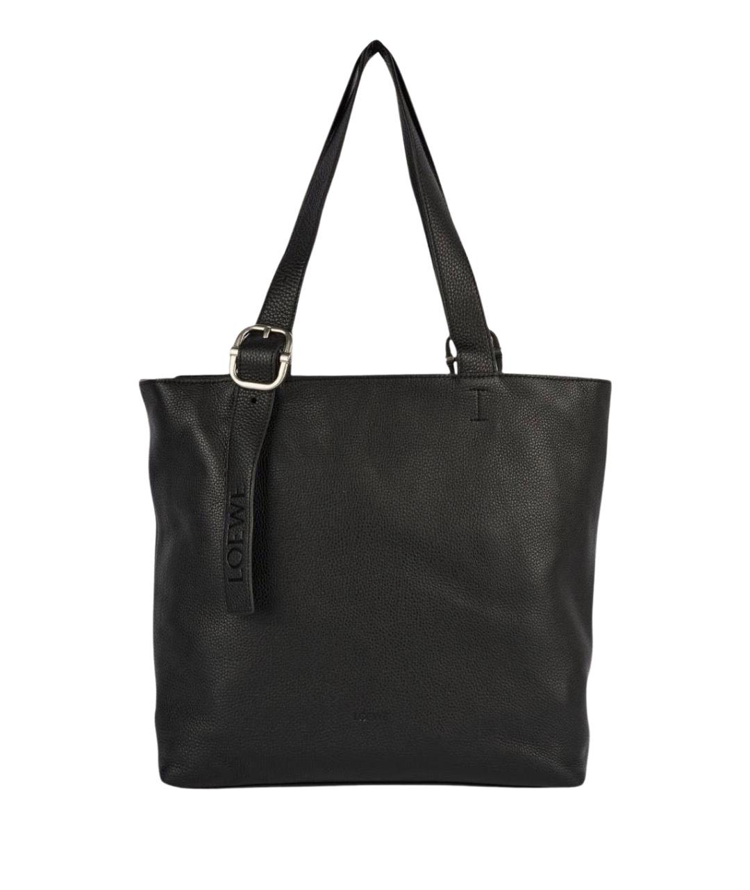 LOEWE Черная кожаная сумка тоут, фото 1