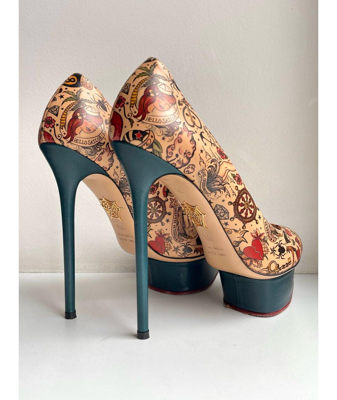 CHARLOTTE OLYMPIA Бежевые кожаные туфли, фото 3