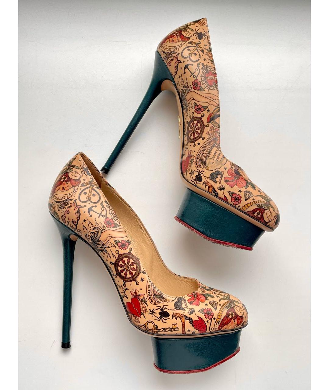 CHARLOTTE OLYMPIA Бежевые кожаные туфли, фото 7