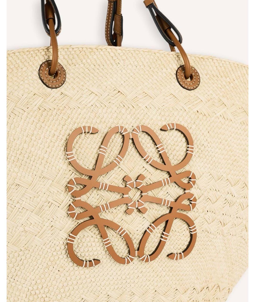 LOEWE Бежевая пляжная сумка, фото 3