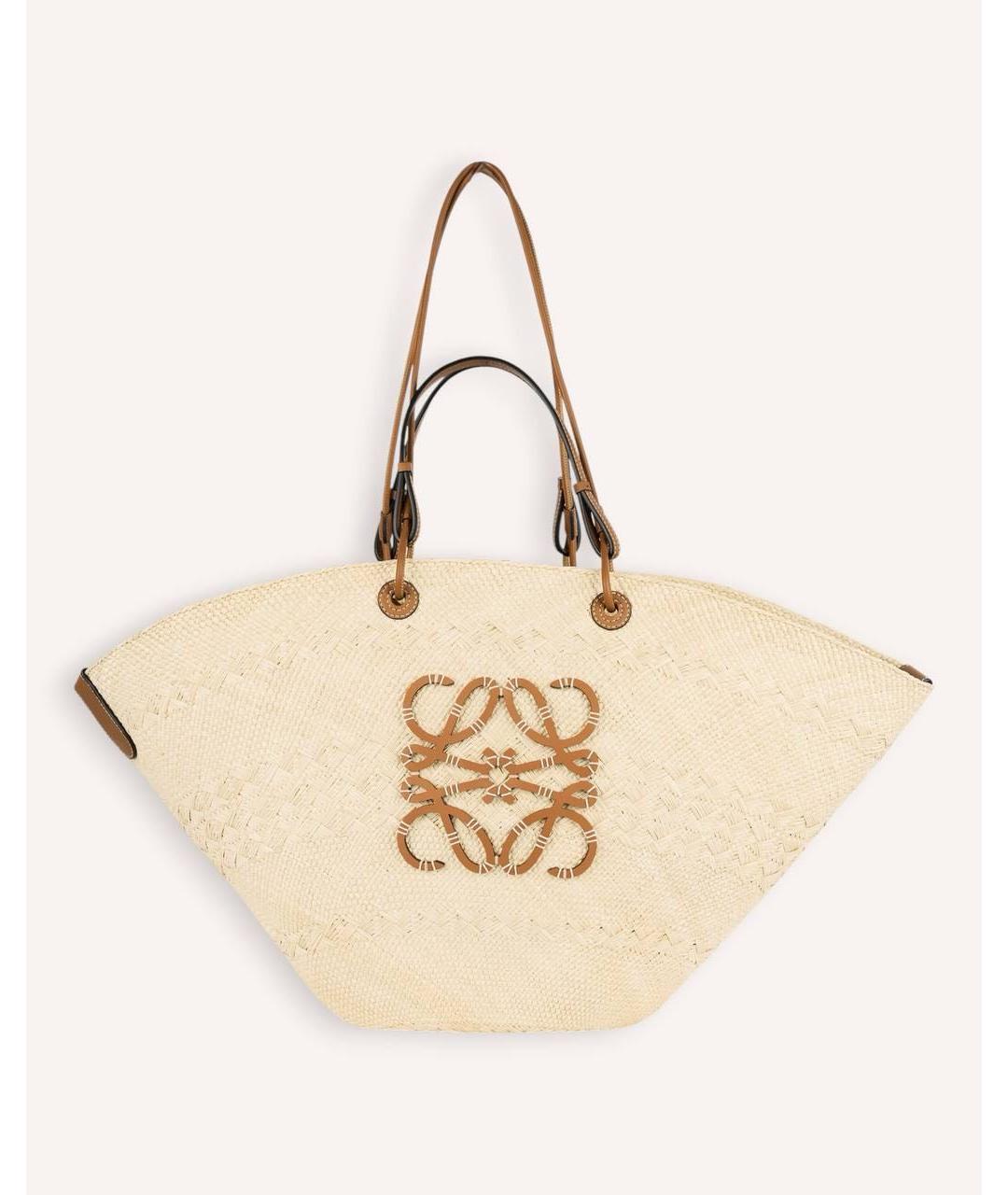 LOEWE Бежевая пляжная сумка, фото 6