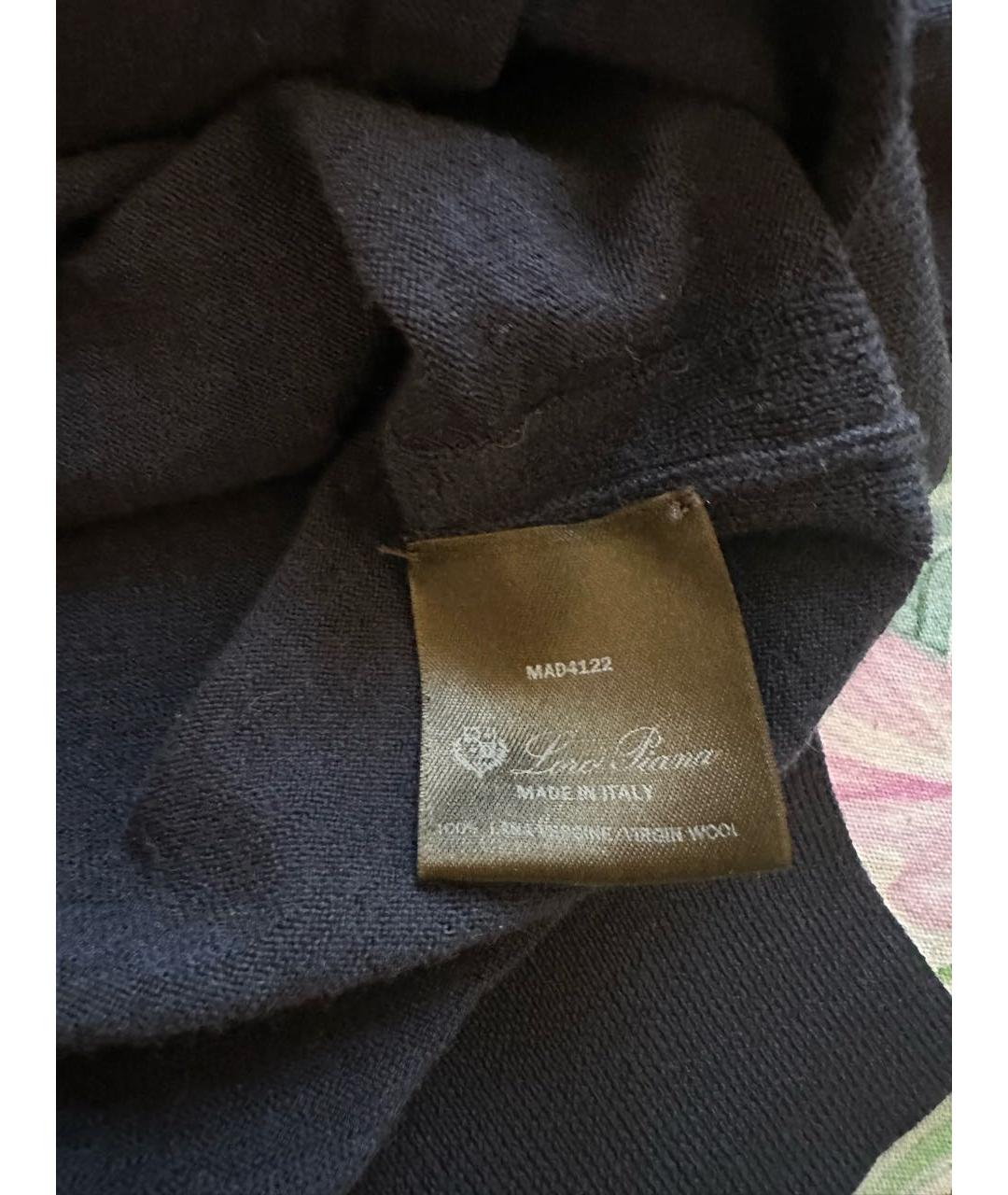 LORO PIANA Темно-синий шерстяной джемпер / свитер, фото 7