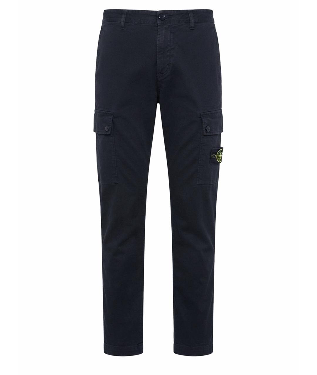 STONE ISLAND Черные хлопковые повседневные брюки, фото 1