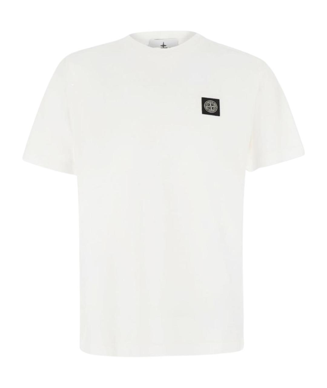 STONE ISLAND Белая хлопковая футболка, фото 1