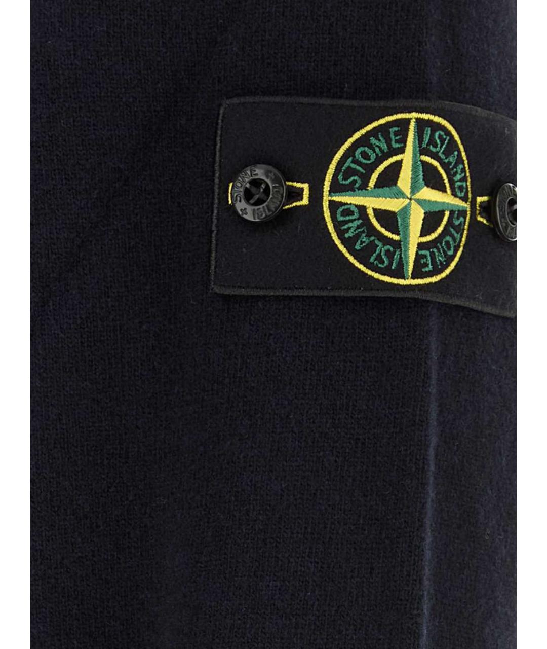 STONE ISLAND Синее шерстяное поло с длинным рукавом, фото 4