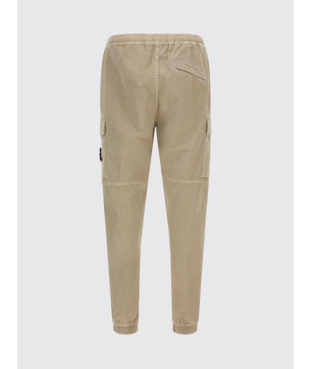 STONE ISLAND Бежевые полиамидовые повседневные брюки, фото 3