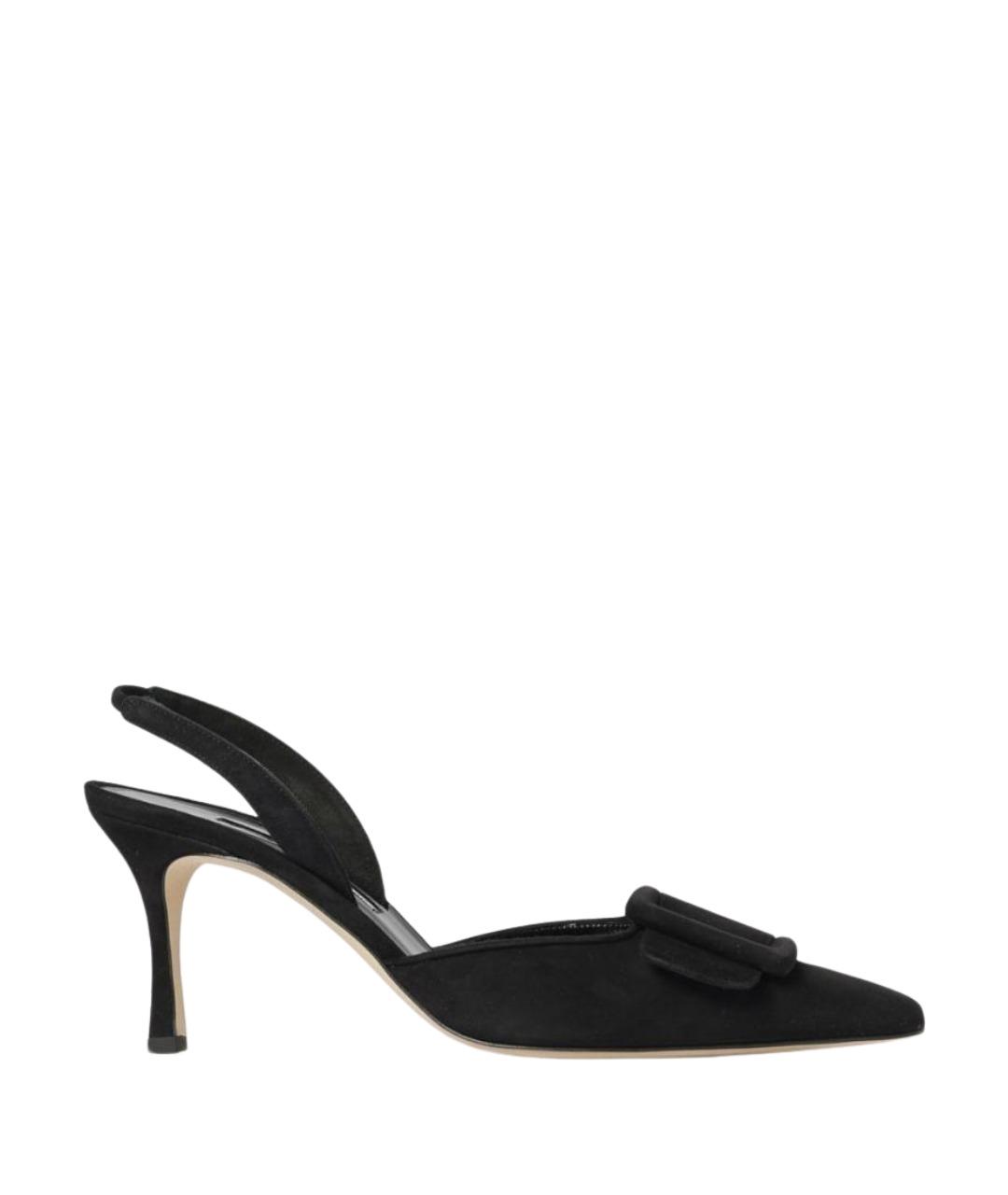 MANOLO BLAHNIK Черные замшевые туфли, фото 1