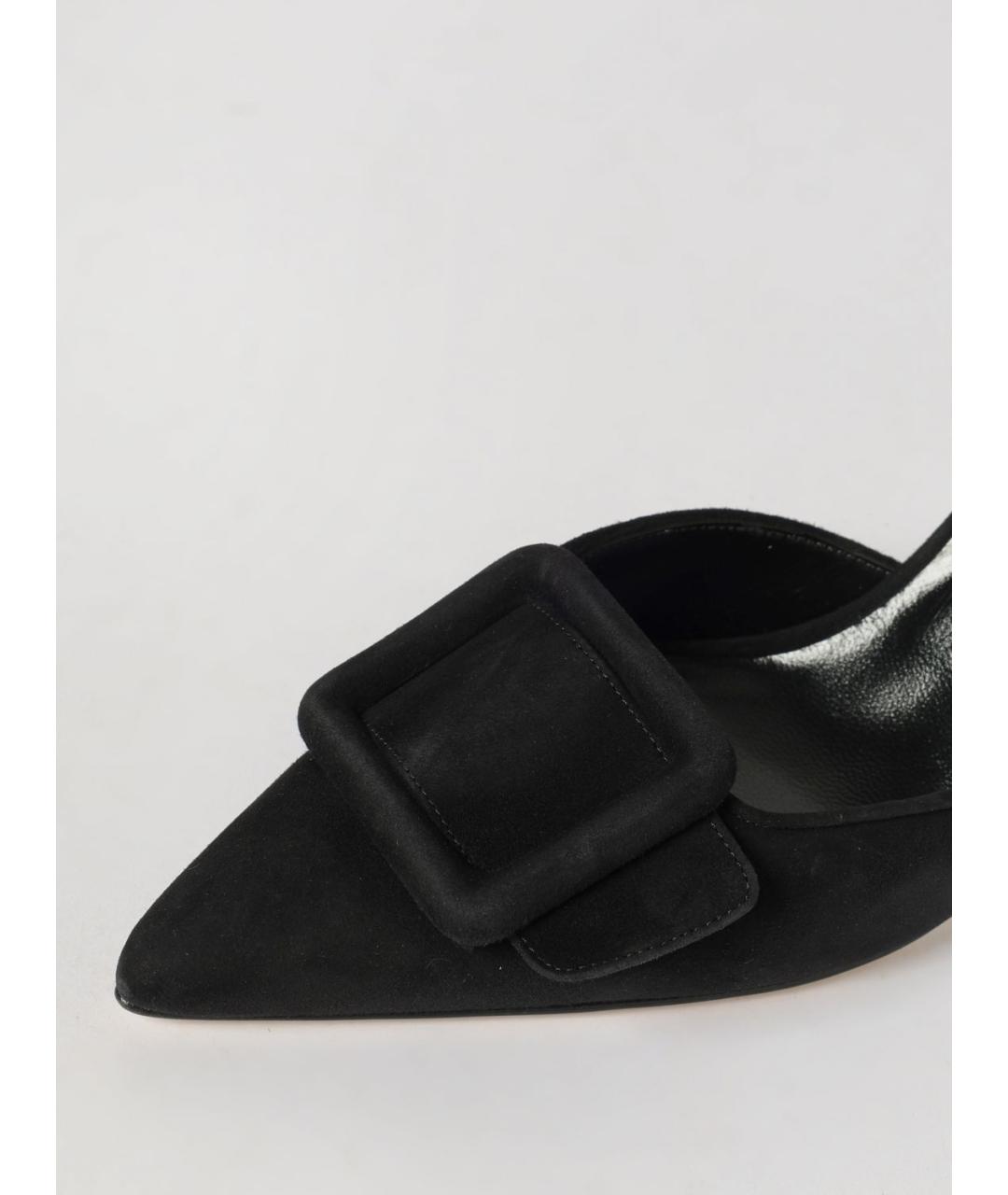 MANOLO BLAHNIK Черные замшевые туфли, фото 4
