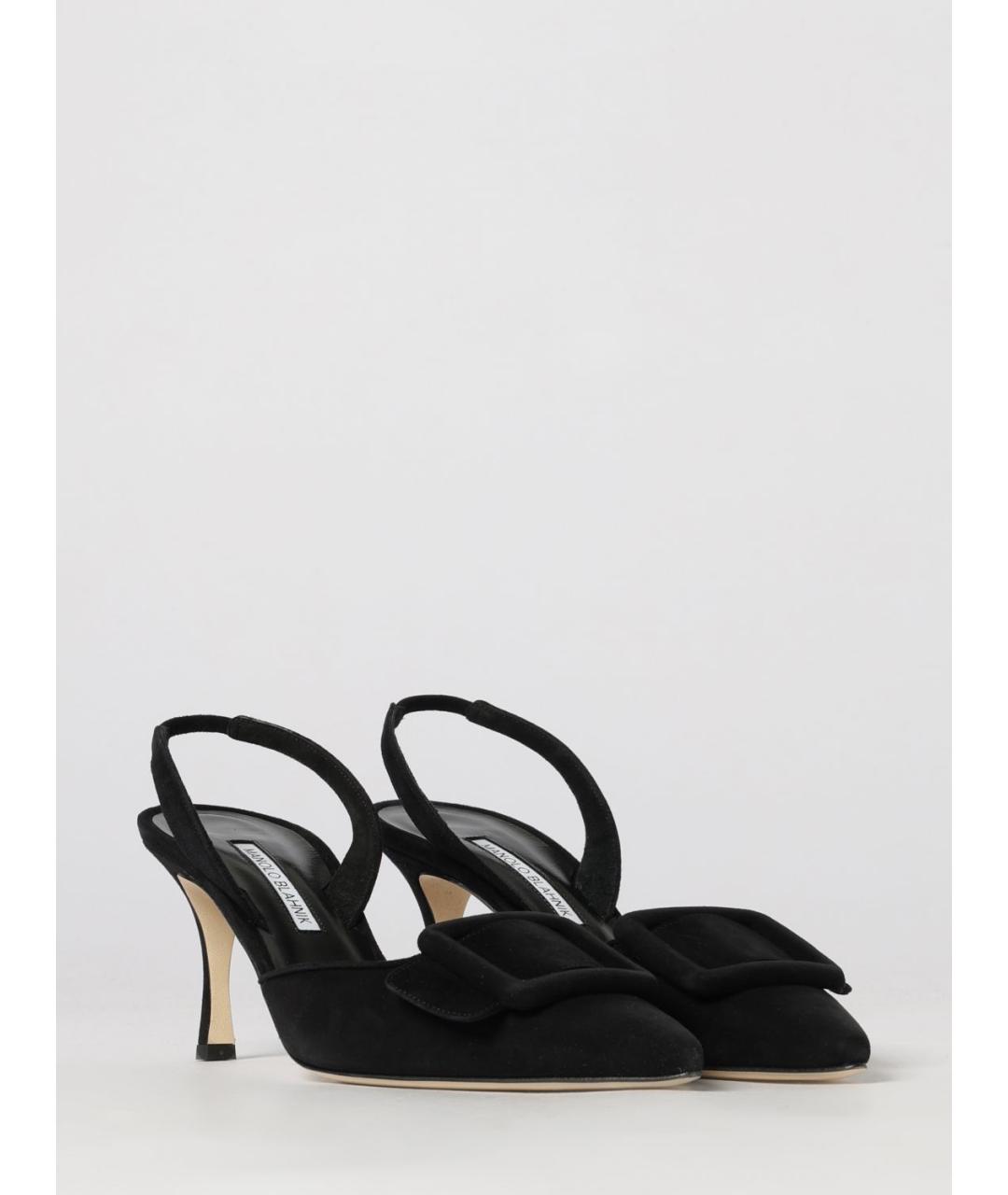 MANOLO BLAHNIK Черные замшевые туфли, фото 2