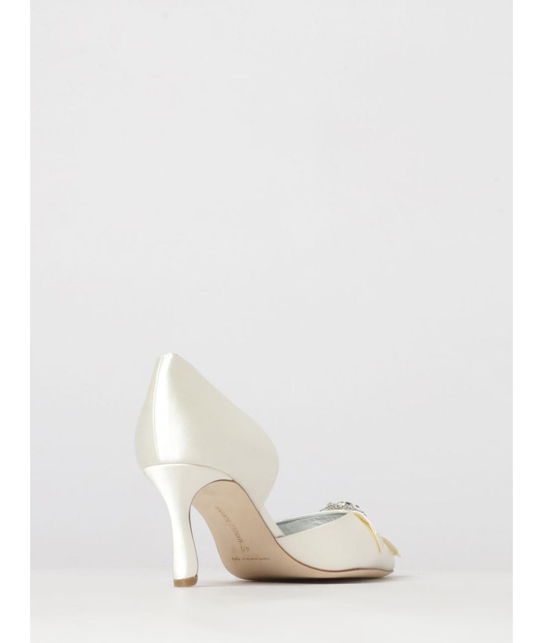 MANOLO BLAHNIK Бежевые текстильные туфли, фото 3