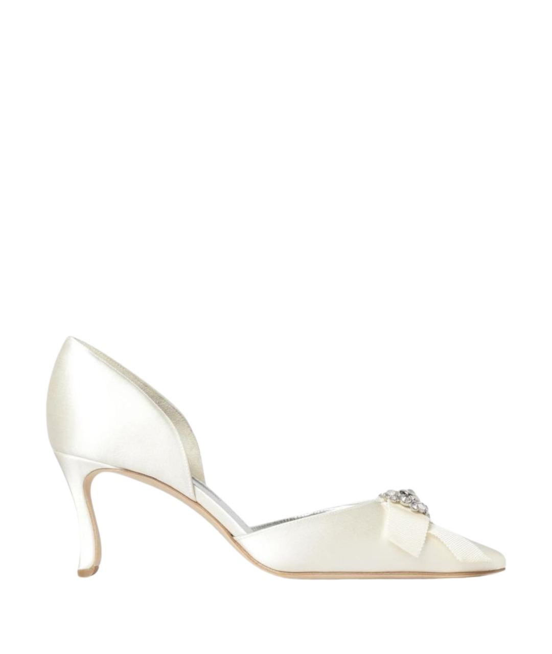 MANOLO BLAHNIK Бежевые текстильные туфли, фото 1