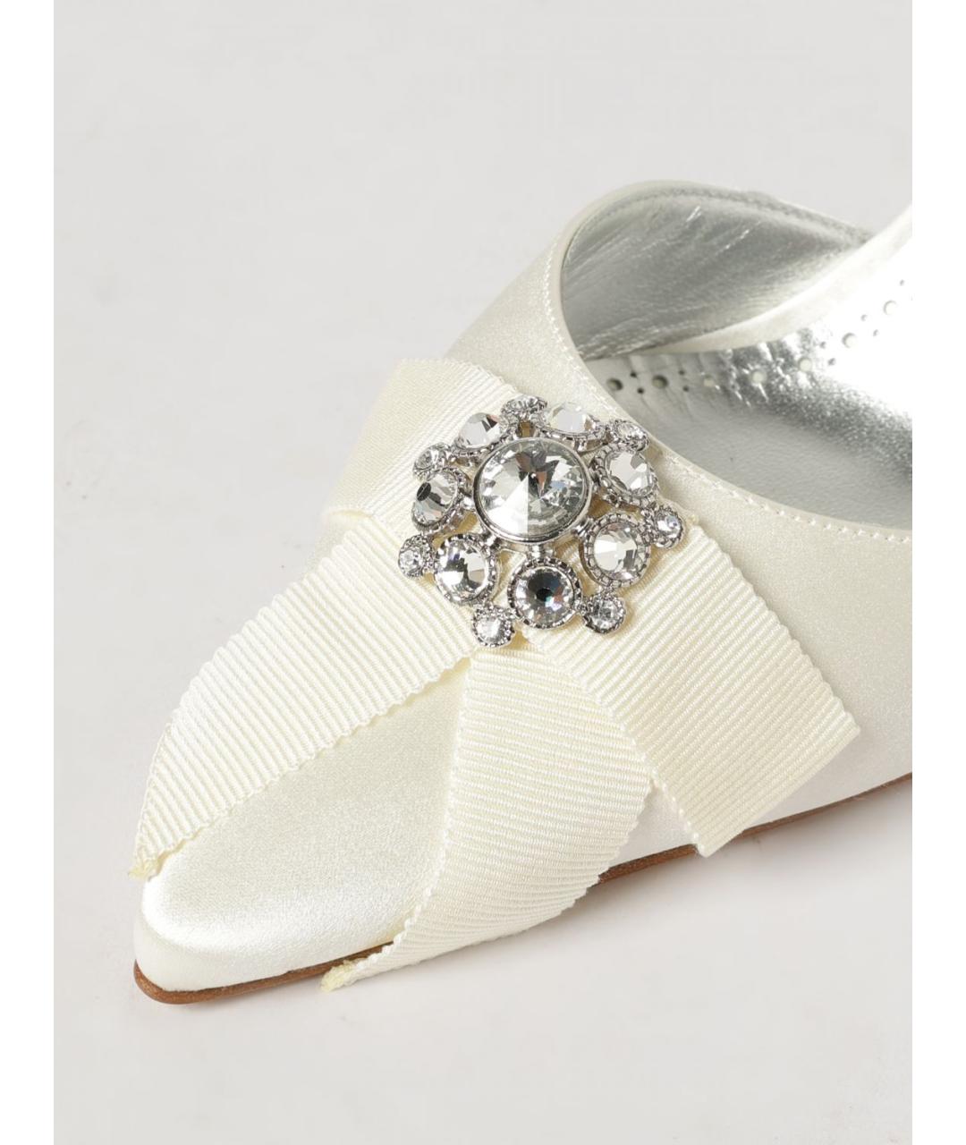 MANOLO BLAHNIK Бежевые текстильные туфли, фото 4