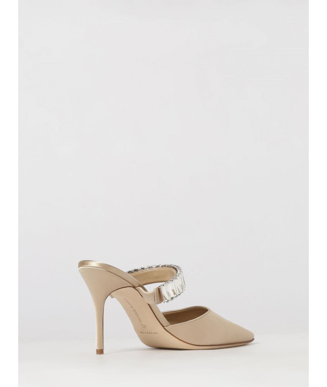 MANOLO BLAHNIK Бежевые текстильные туфли, фото 3