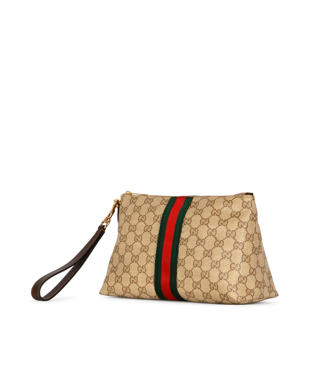 GUCCI Бежевая папка для документов из канвы, фото 2
