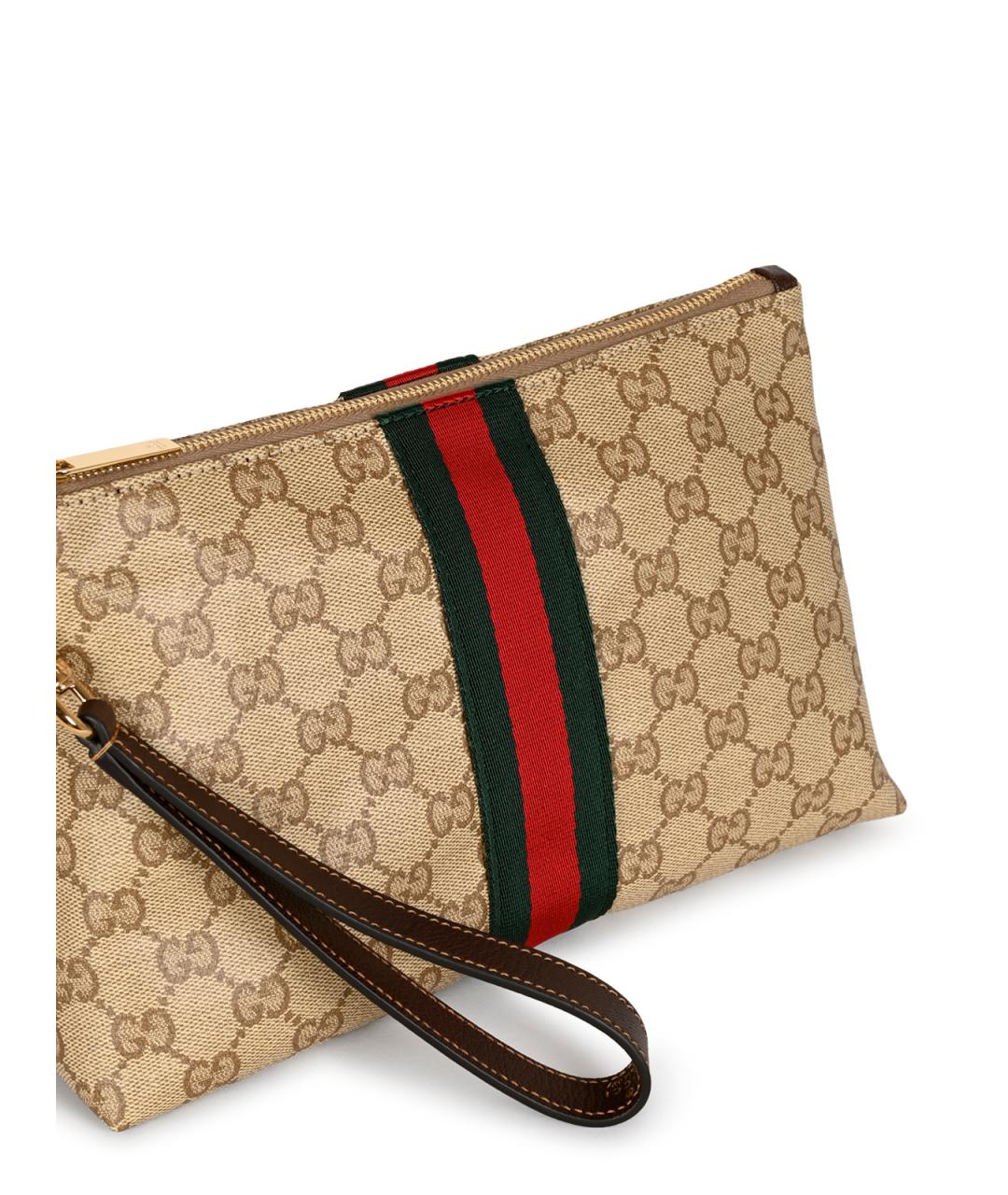 GUCCI Бежевая папка для документов из канвы, фото 4