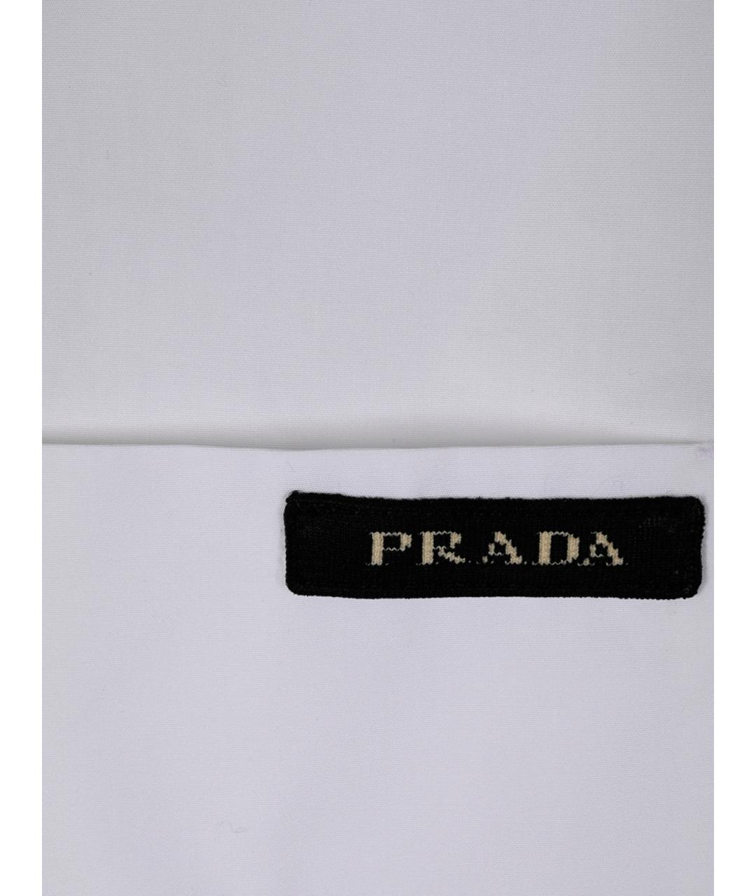 PRADA Белая хлопковая классическая рубашка, фото 3