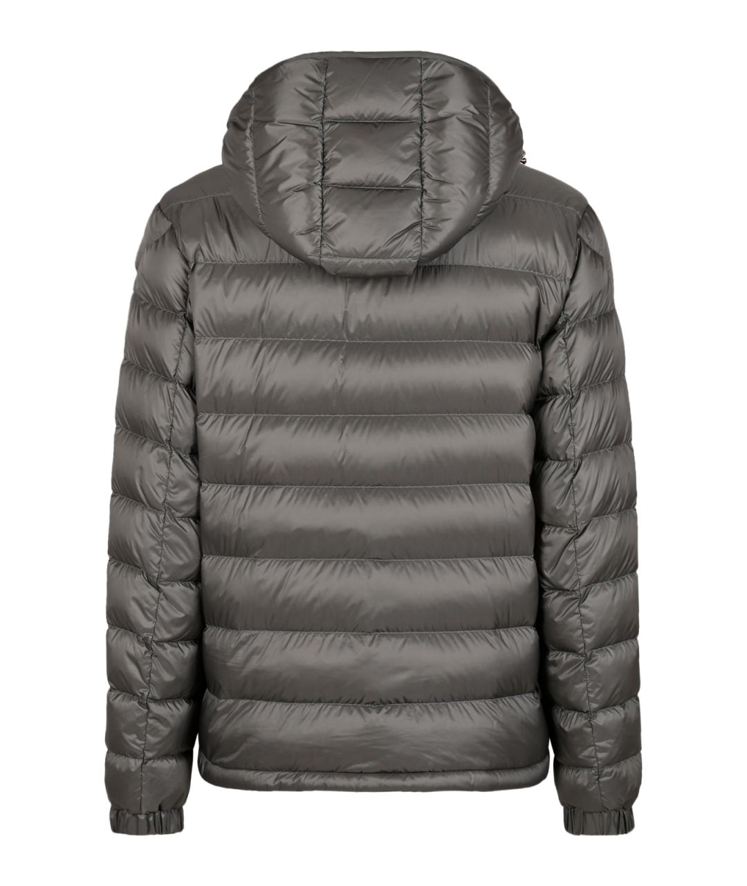 MONCLER Серый синтетический пуховик, фото 2