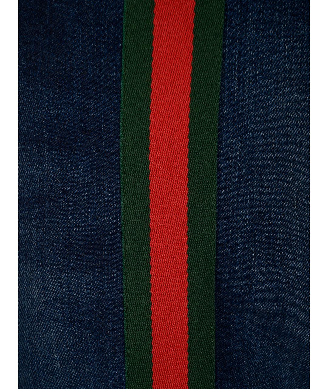 GUCCI Синие хлопковые прямые джинсы, фото 3