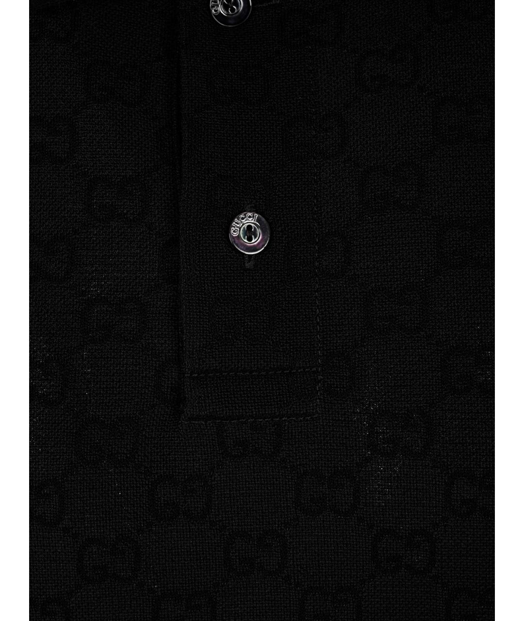 GUCCI Черное поло с коротким рукавом, фото 3